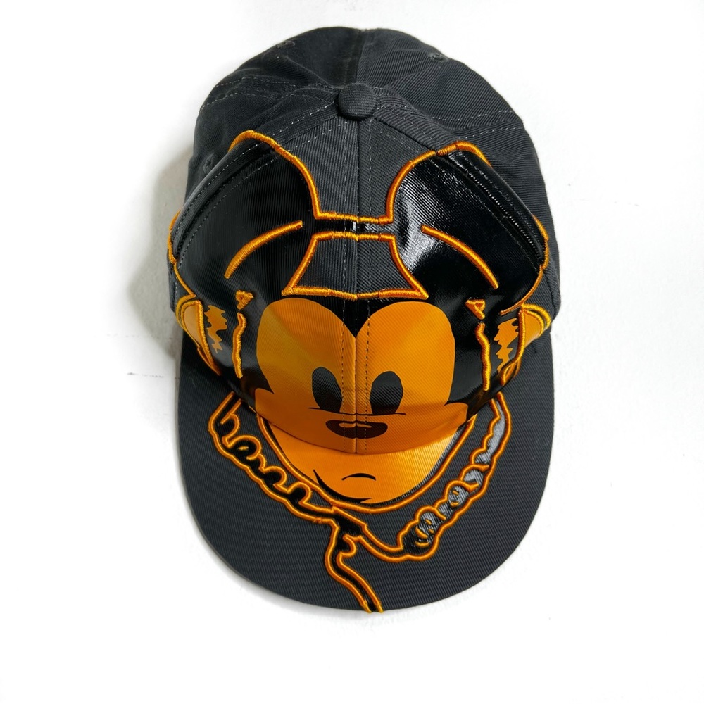 Disney Parks DJ Mickey Mouse Hip Hop Adult Fitted Hat Orange Black